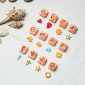 MINI Summer Clay Cutters | Stud Size Clay Cutter | Summer Stud Clay Cutter | 12 Mini Cutters | Digital STL File