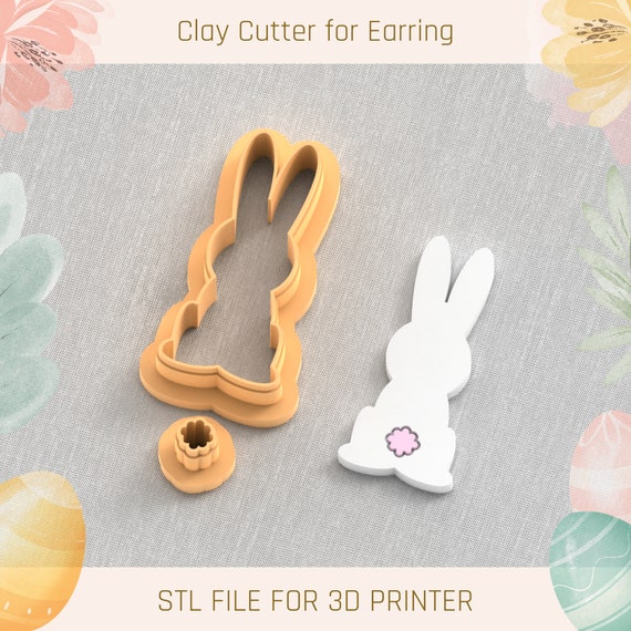 Bunny Clay Cutter for Earrings: Easter STL File (Digital Download)
