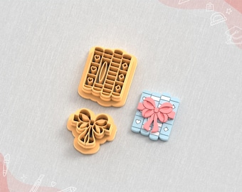 Books & Ribbon Clay Cutter: Autumn Earring STL File (5 Sizes, Digital Download