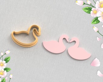 Swan Clay Cutter for Earrings: Valentine's Day DIY (Digital STL File)