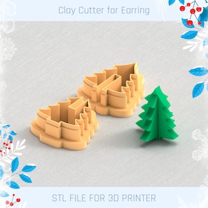 Puede incluir: Dos cortadores de galletas de árbol de Navidad de plástico beige y un árbol de Navidad de plástico verde. STL FILE FOR 3D PRINTER.