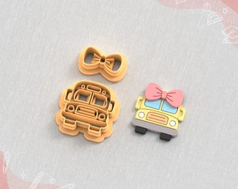 School Bus Clay Cutter: Autumn Earring STL File, 5 Sizes (Digital Download)