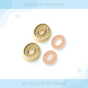 Decoratieve vintage lijst K Clay Cutter: STL-oorbelvijl, 5 maten (digitale download)