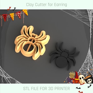 Spider Clay Cutter, Halloween Clay Cutter, 5 Sizes, STL Earring, Digital STL File