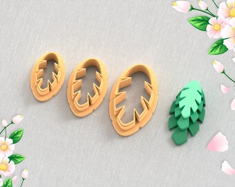 Tropical Earring Clay Cutter: 6 Sizes, STL File (Digital Download)