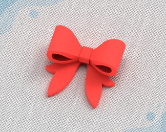 Op de afbeelding: Rode plastic klei-snijder in de vorm van een strik voor het maken van oorbellen. STL-bestand voor 3D-printer.