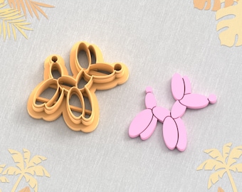 Taglierina per orecchini a forma di cane palloncino: file STL per stampa 3D, 5 misure (download digitale)