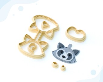 Raccoon Keychain Clay Cutter: Stitch Earring STL File (Digital Download)