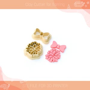 Pheerleader Pom-Pom with Ribbon Clay Earring Cutter STL File For Earrings