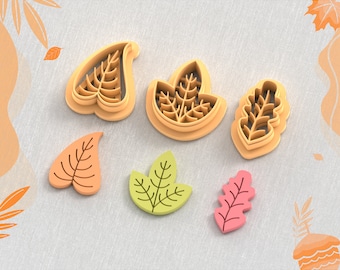 Autumn Leafs Pack B Clay Cutter, Autumn Clay Cutters, Fall Autumn Earring Clay Cutter, 5 Sizes, STL Earring, Digital STL File