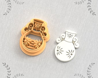 ギリシャの花瓶型粘土カッター：古代のイヤリング STL ファイル（デジタルダウンロード）