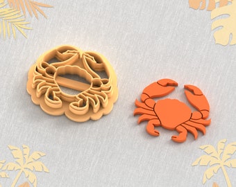 Crab Clay Cutter: file STL per orecchini estivi, 5 misure (download digitale)