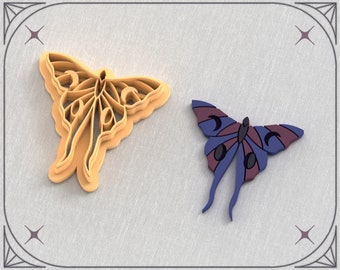 Moth Butterfly Clay Cutter, Mystical Clay Cutter, 4 Sizes, STL Earring, Digital STL File