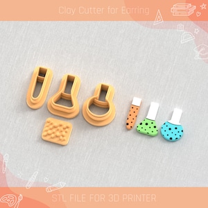 Chemist Set Clay Cutter: Back to School Earring STL File (Digital Download)