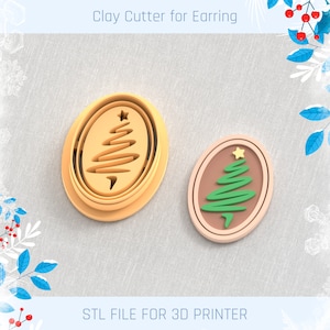 Christmas Tree Stamp Clay Cutter, Winter Earring Cutters, Christmas Clay Cutters, 5 Sizes, STL Earring, Digital STL File