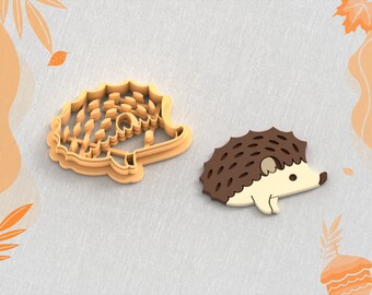 Hedgehog Clay Cutter: Autumn Earring STL File, 5 Sizes (Digital Download)