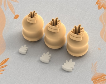 Fall Leaf A Polymer Clay Cutter, Tiny Cutters, Micro Clay Cutters, 3 Sizes, Digital File