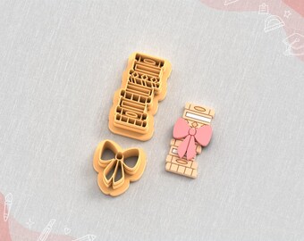 Books with Ribbon C Clay Cutter, Autumn Clay Cutters, 5 Sizes, STL Earring, Digital STL File