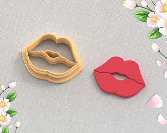 Lips Clay Cutter, Valentine's Day Clay Cutter, 5 Sizes, STL Earring, Digital STL File