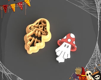 Ghost Mushroom Clay Cutter, Halloween Clay Cutter, Halloween Clay Accessories, 5 Sizes, STL Earring, Digital STL File