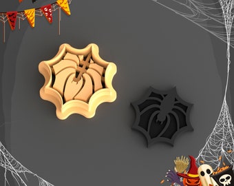 Spider Clay Cutter for Earrings: Halloween Stamp, 5 Sizes (Digital STL File)
