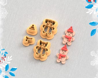 Peperkoek kat en hond Pack Clay Cutter, winteroorbel uitstekers, kerst Clay uitstekers, 6 maten, STL-oorbel, digitaal STL-bestand