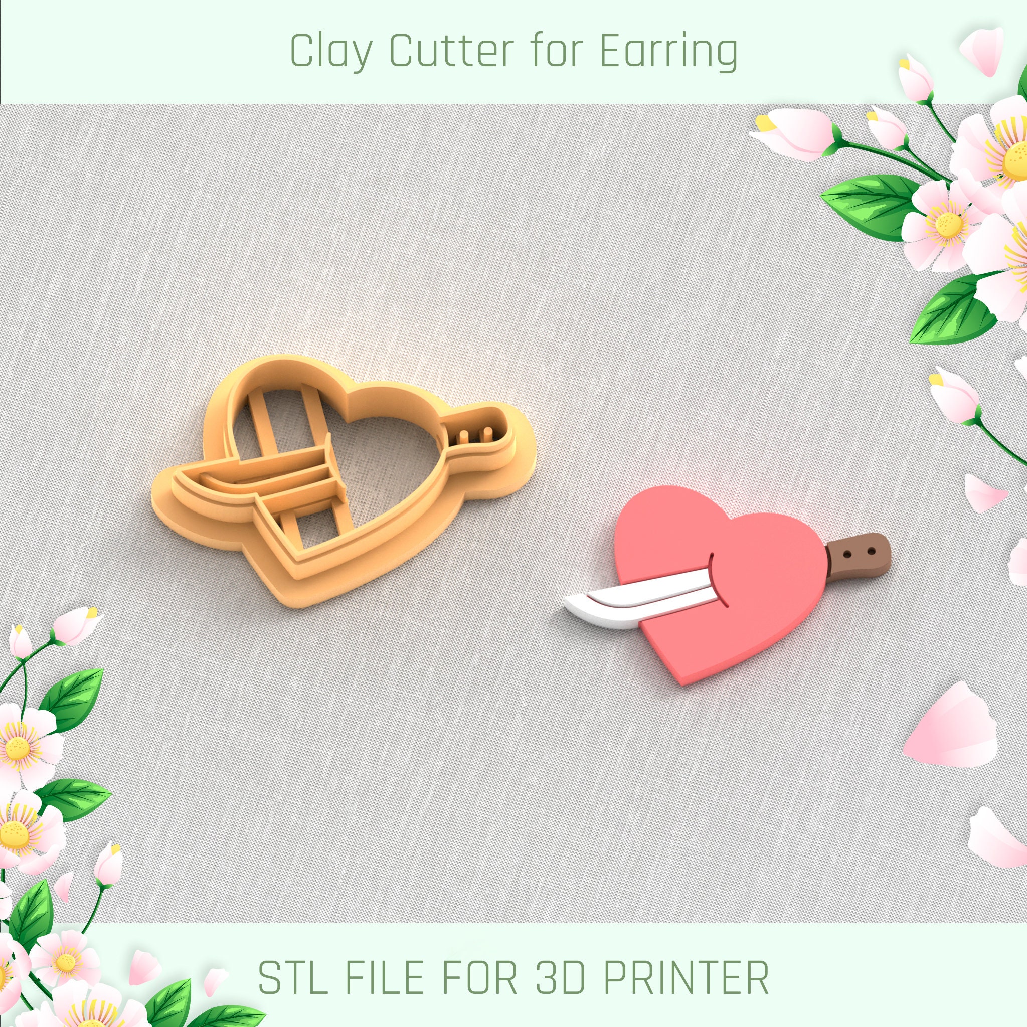 STL file BROKEN HEART CLAY CUTTER SET 💜・3D printing model to