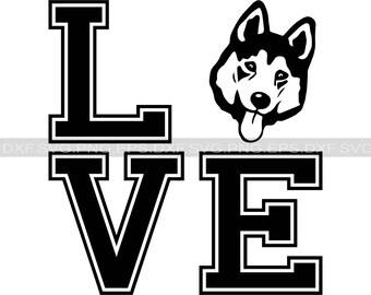 Love Huskies Svg Etsy