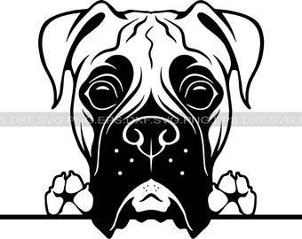 Boxer Dog Svg Etsy