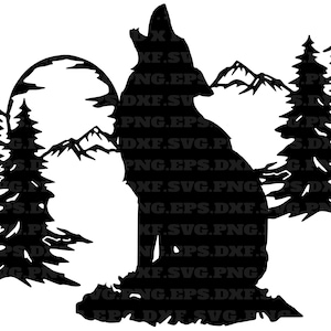 wolf svg, hunting svg, png and svg, png files, instant download, vector files, hunting svg, mountain svg