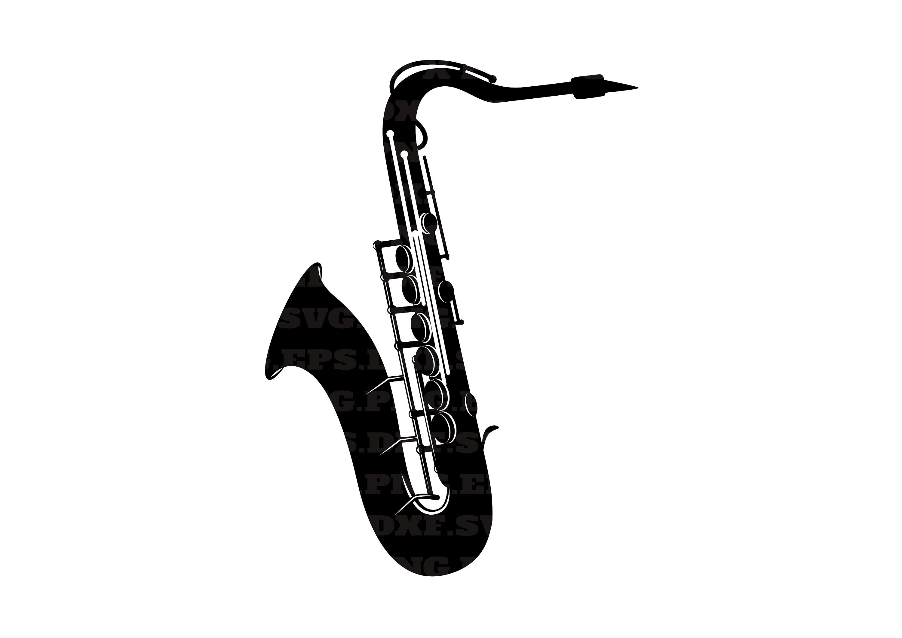 Saxophone svg files tenor saxophone jazz svg clipart Etsy