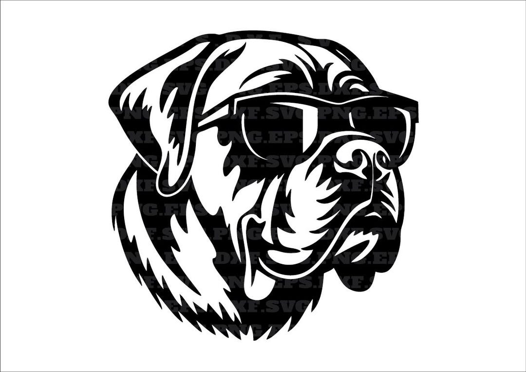 SVG Mastiff Peeking With Sunglasses – Dog Clipart, PNG Cut Files ...