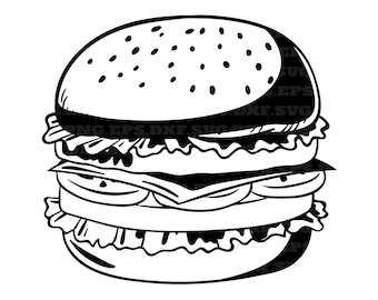 Cheeseburger SVG, hamburger svg, Burger SVG, fast food SVG, food, clipart, svg, png files, instant download, decal, digital clipart,