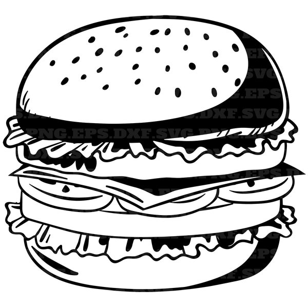 Cheeseburger SVG, hamburger svg, Burger SVG, fast food SVG, food, clipart, svg, png files, instant download, decal, digital clipart,