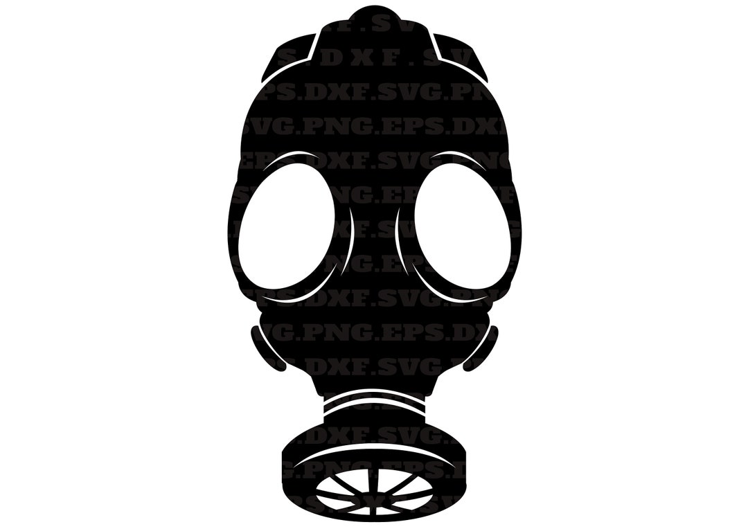Gas Mask SVG, Clipart, Gas Mask Cut Files for Silhouette, Dxf, Png, Eps