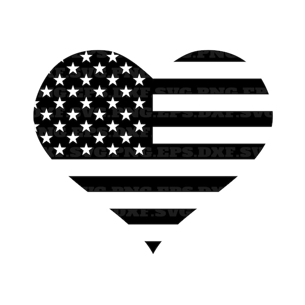 svg america, heart svg, svg, svg cut file, svg files, png, png files, svg for stencil, svg american flag, black svg, heart png