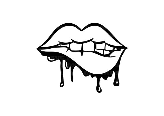 Dripping lips svg, Woman lips svg with stars, vector files