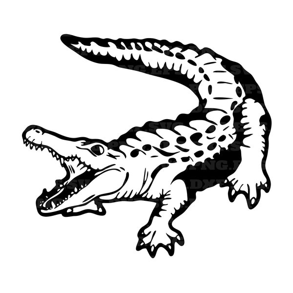 alligator svg, png y svg, archivos png, descarga instantánea, archivos vectoriales, caza svg, cocodrilo svg, caiman svg