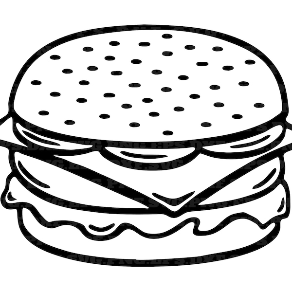 hamburger, food, clipart, svg, png files, instant download, decal, digital clipart, cut files, png clipart, png and svg