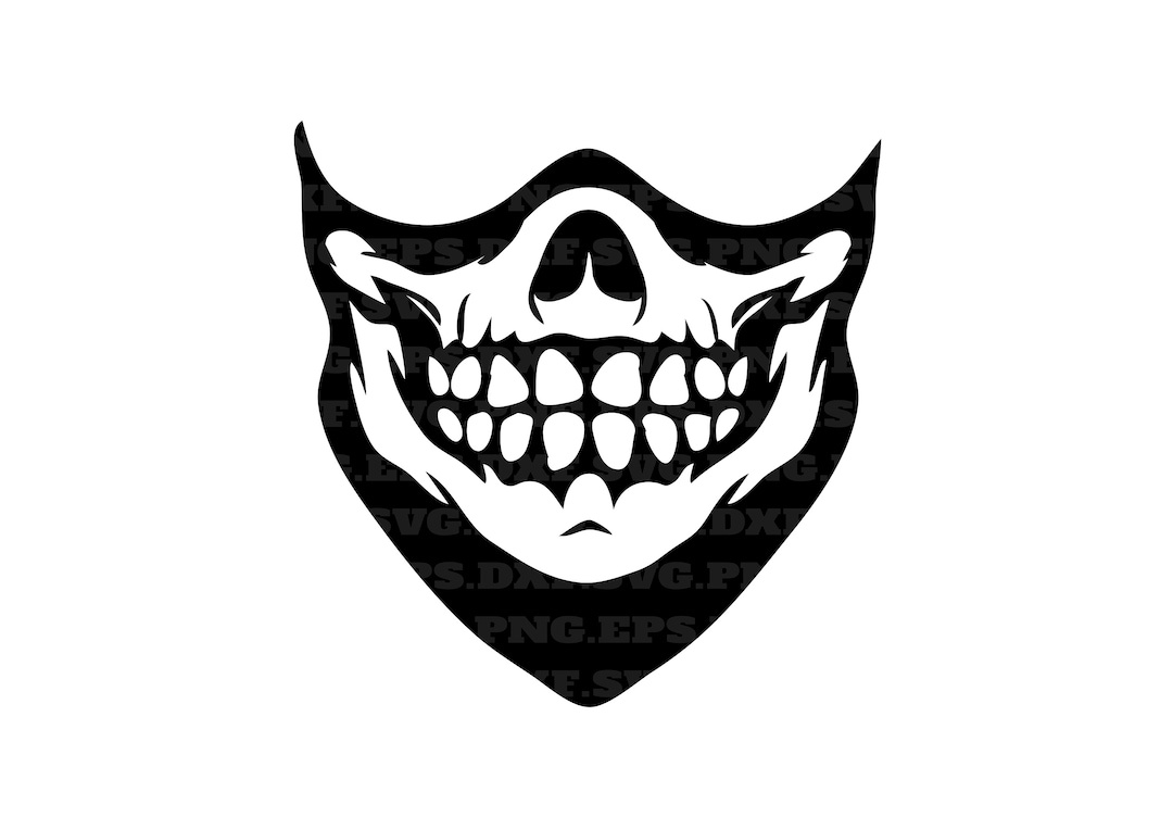 Skull Svg, Skull Mask, Skeleton Mask, Svg, Dxf, Png, Eps Vector, Etsy