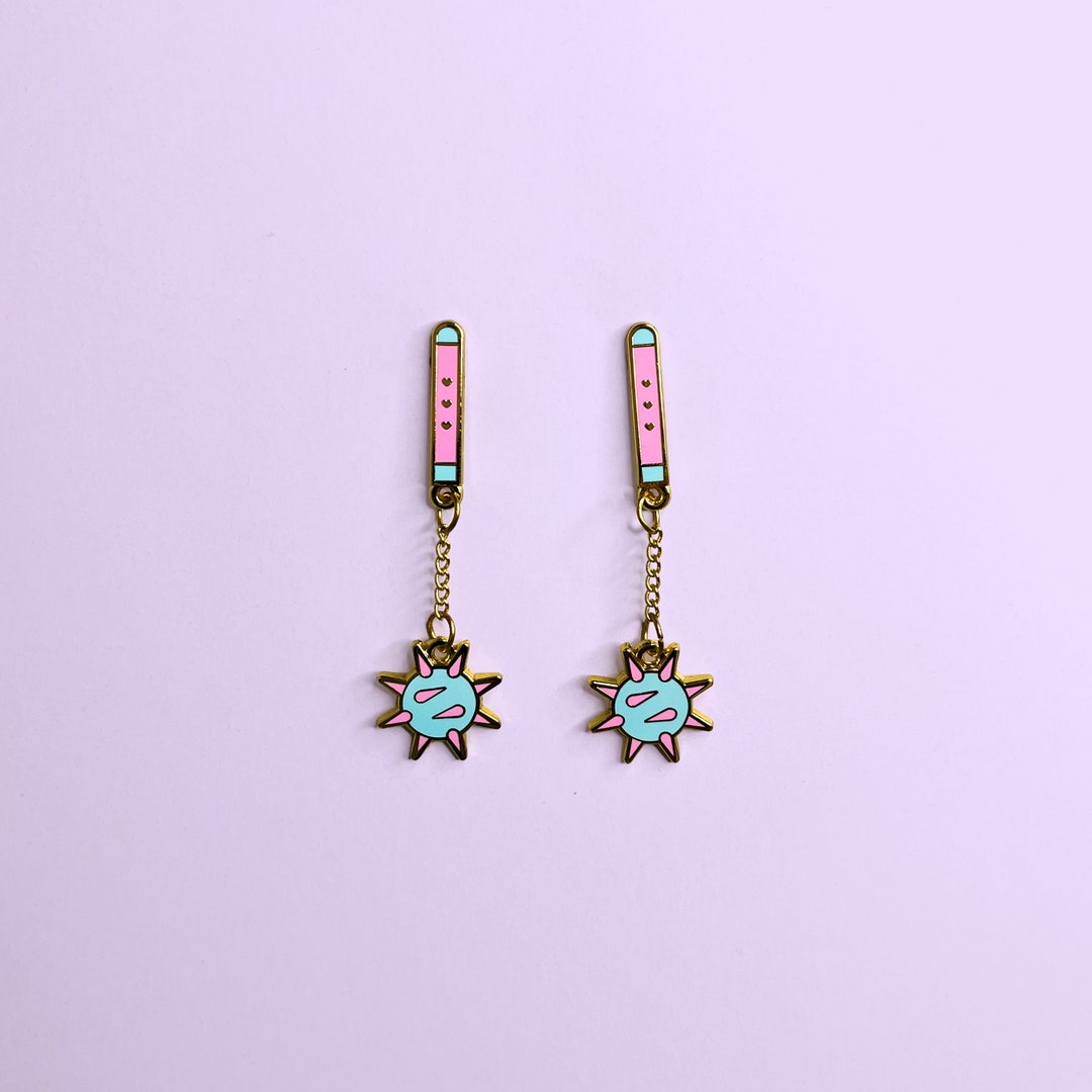 Flail Mace Earrings Etsy