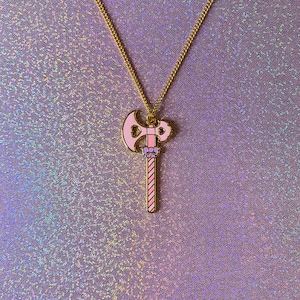 Axe - 2” Gold Plated Hard Enamel Necklace