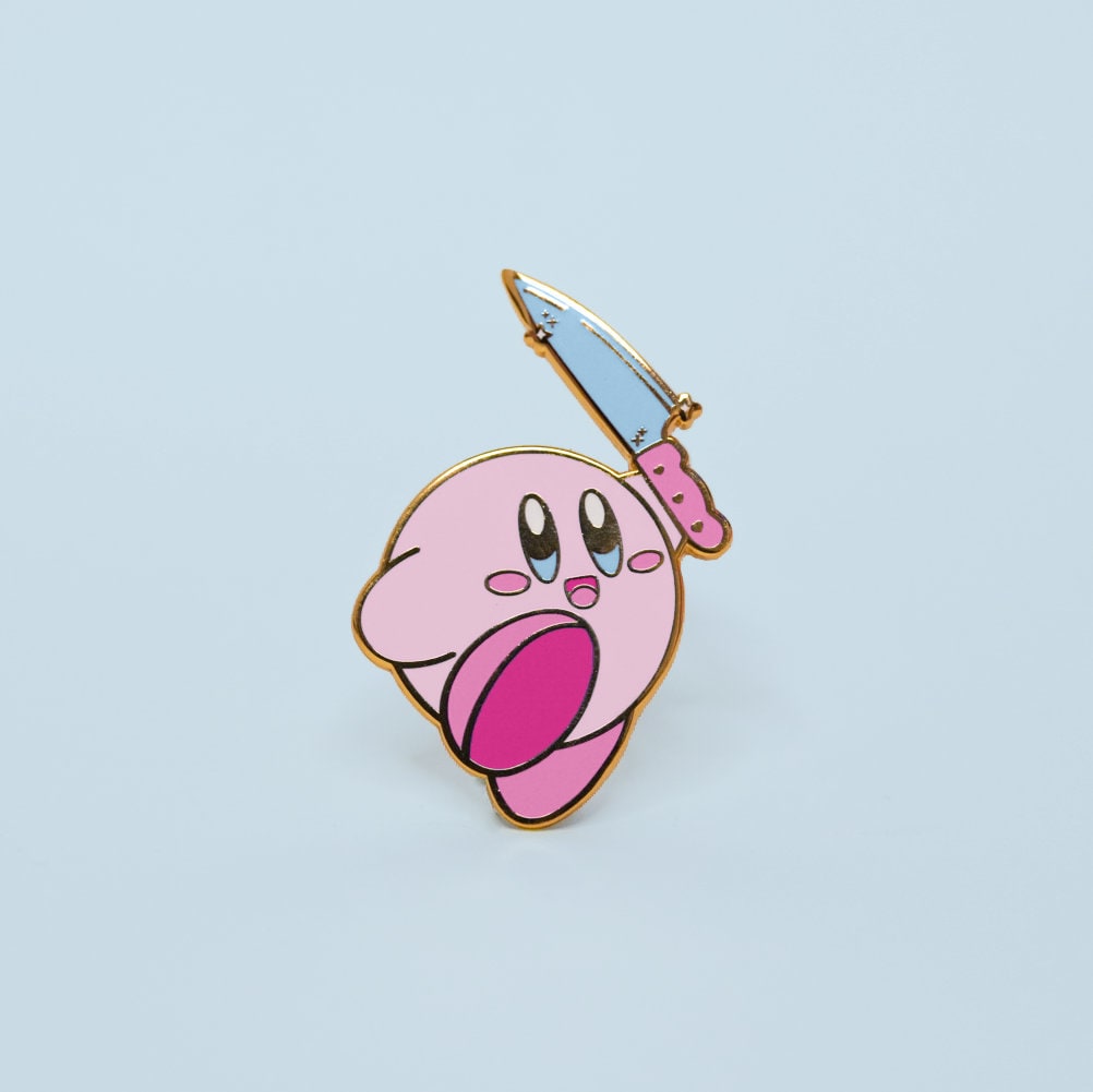 Knife Poyo V2 - 1.75&quot; Gold Hard Enamel Pin