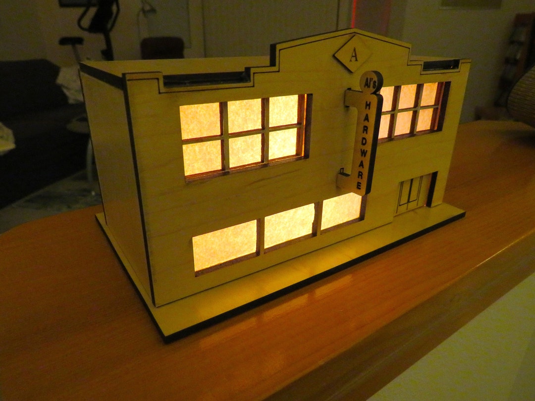 Light up Vintage Hardware Storefront for Display, or Model Railroad Etsy