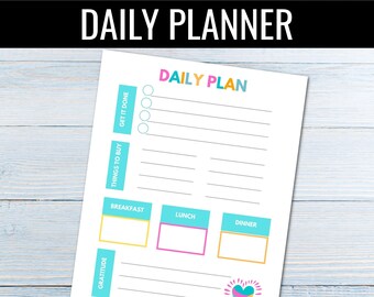 1 PAGE DAILY PLANNER,Simple Daily Planner,Printable Planner,Daily Schedule,To Do List,School Planner,Digital Daily Checklist,To Do List pdf