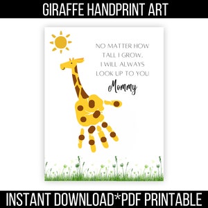 Mothers Day Handprint Art, Printable Card, Baby Keepsake