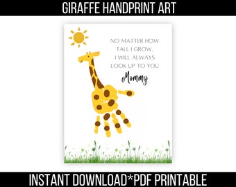 Mothers Day Handprint Art, Printable Card, Baby Keepsake