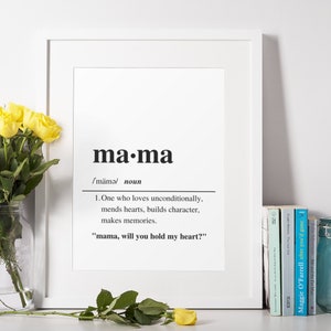 Definition Print Typo Gift A3 or A4 Definition Nursery Mama Family Illustration German Printed poster