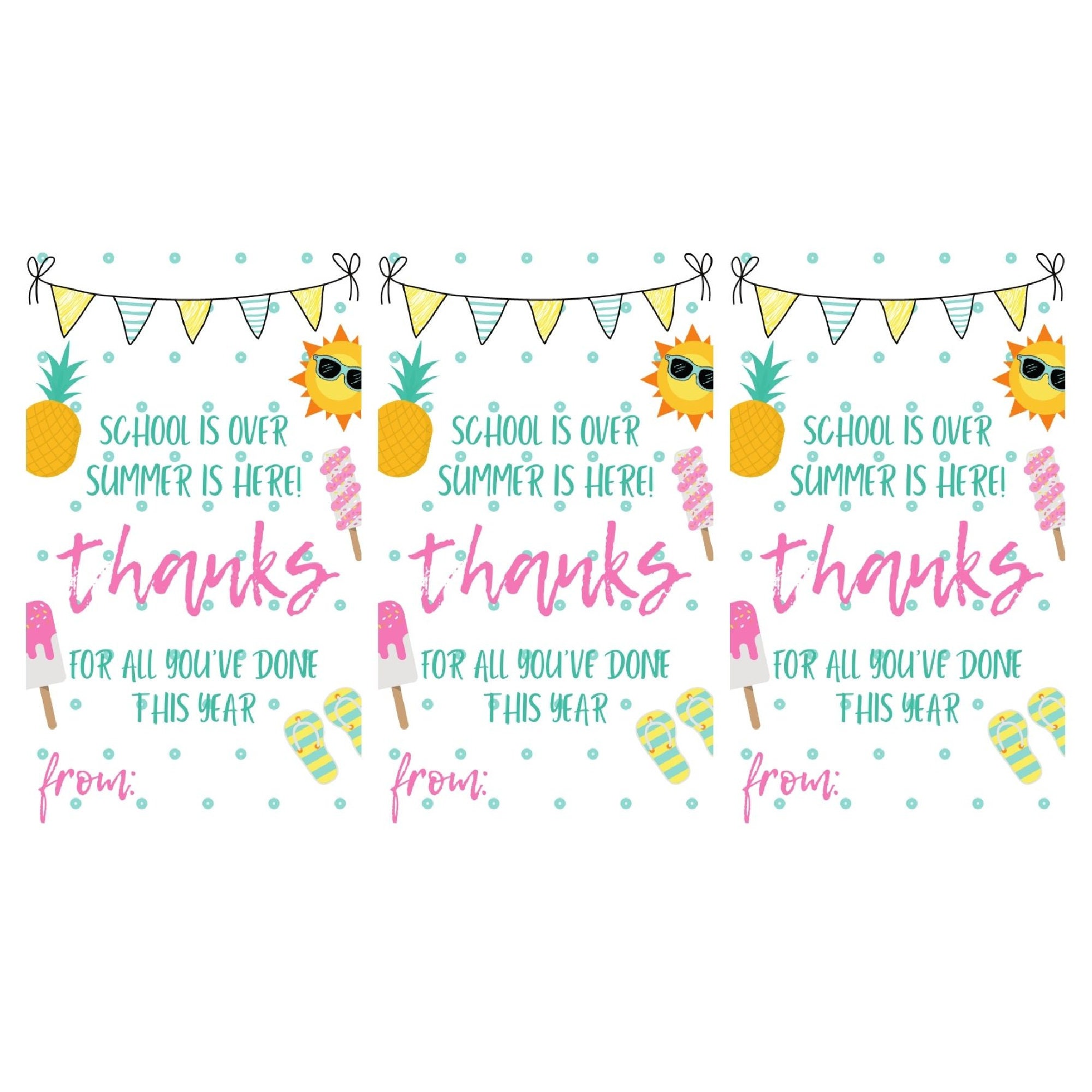 TEACHER GIFT TAG | Teacher Thank You Printable | Teacher End of Year ...