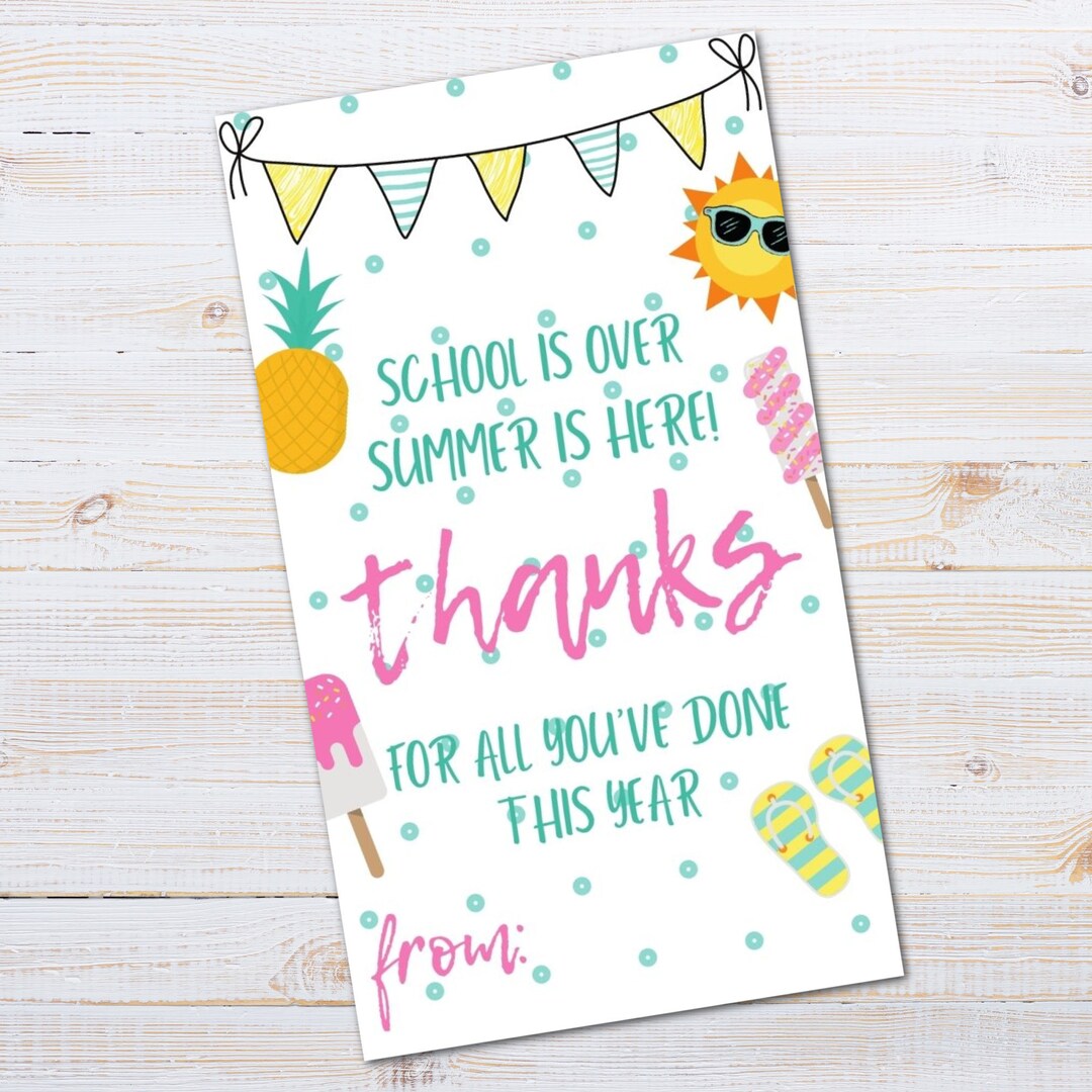 TEACHER GIFT TAG | Teacher Thank You Printable | Teacher End of Year ...